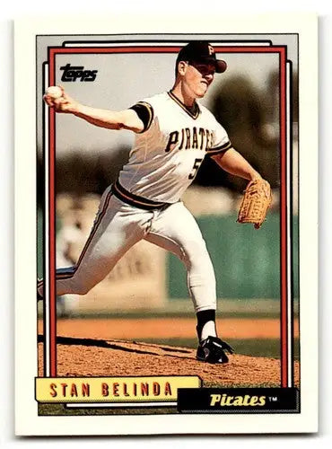 1992 Topps #466 Stan Belinda Pittsburgh Pirates Baseball Cards EX/NM ID:55820 - Baseball Card Single