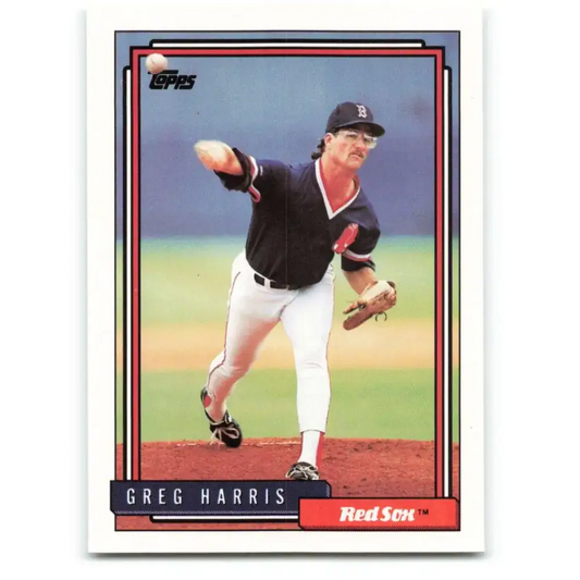 1992 Topps #468 Greg Harris NM-MT Boston Red Sox Baseball Card - Baseball Card Single