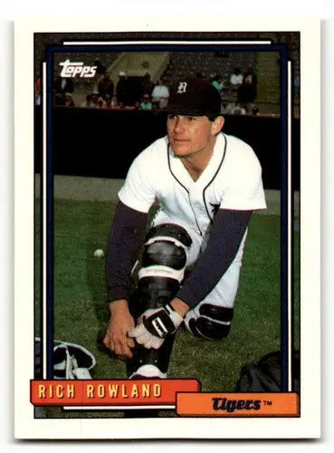 1992 Topps #472 Rich Rowland Detroit Tigers Baseball Cards EX/NM ID:55879 - Baseball Card Single