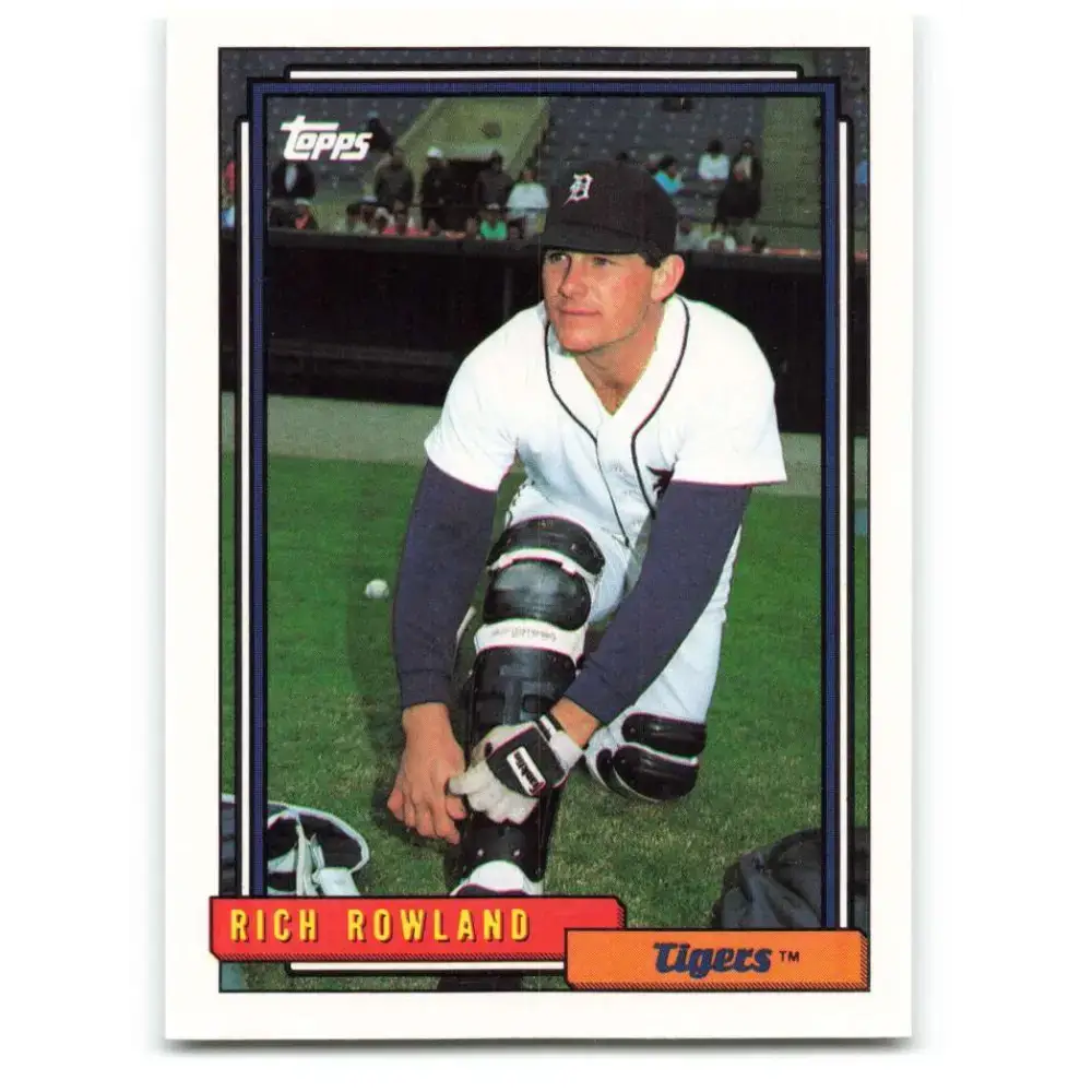 1992 Topps #472 Rich Rowland NM-MT RC Rookie Detroit Tigers Baseball Card - Baseball Card Single