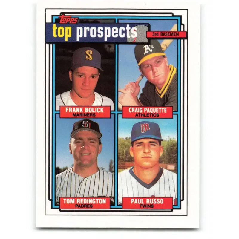 1992 Topps #473 Frank Bolick/Craig Paquette/Tom Redington/Paul Russo EX Excellent Seattle Mariners/Oakland