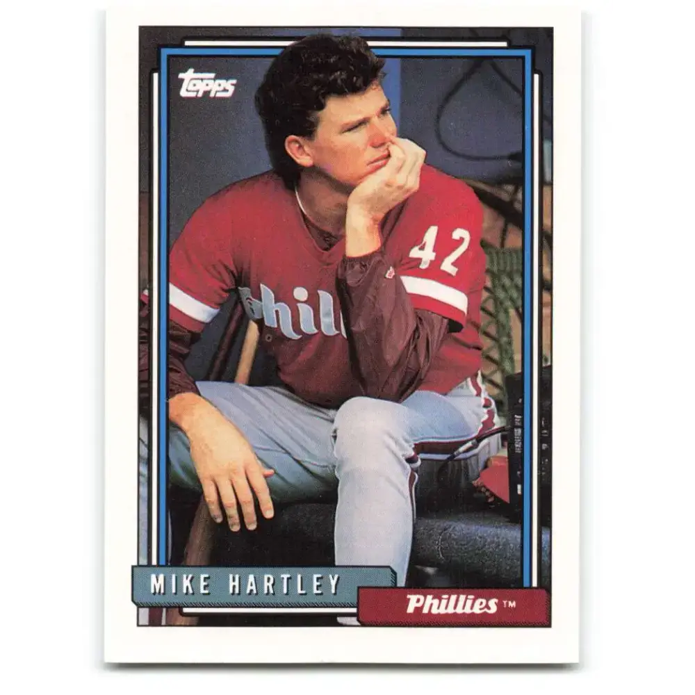 1992 Topps #484 Mike Hartley NM-MT Philadelphia Phillies Baseball Card - Baseball Card Single