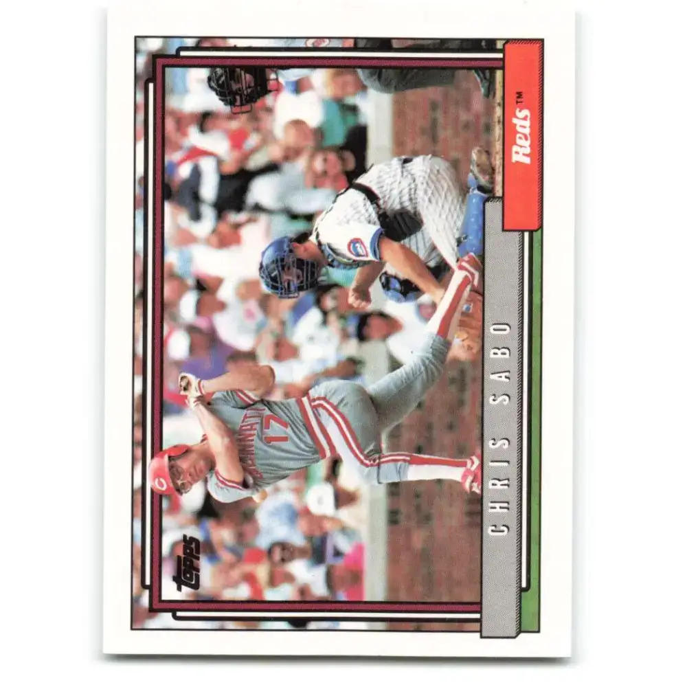 1992 Topps #485 Chris Sabo NM-MT Cincinnati Reds Baseball Card - Baseball Card Single