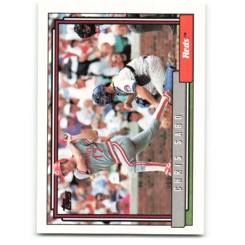 1992 Topps #485 Chris Sabo NM-MT Cincinnati Reds Baseball Card - Baseball Card Single