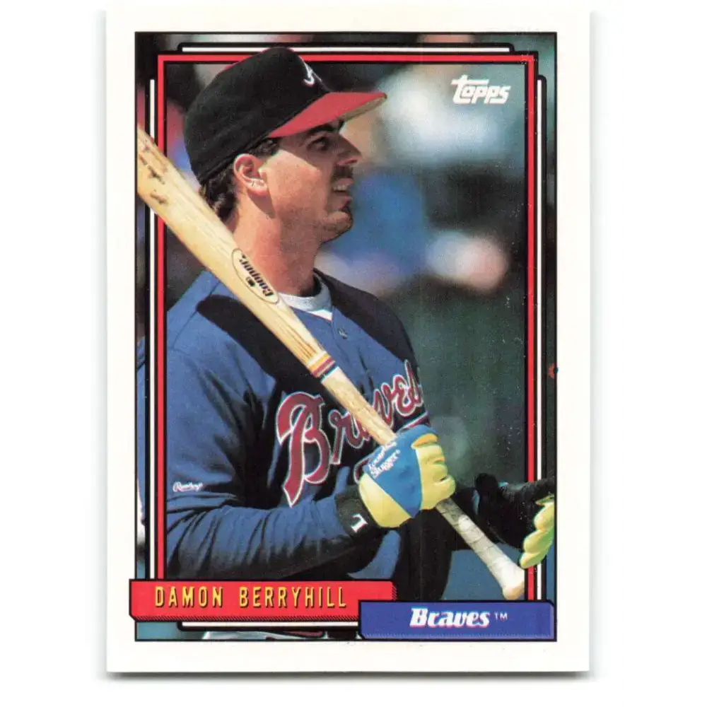 1992 Topps #49 Damon Berryhill NM-MT Atlanta Braves Baseball Card - Baseball Card Single