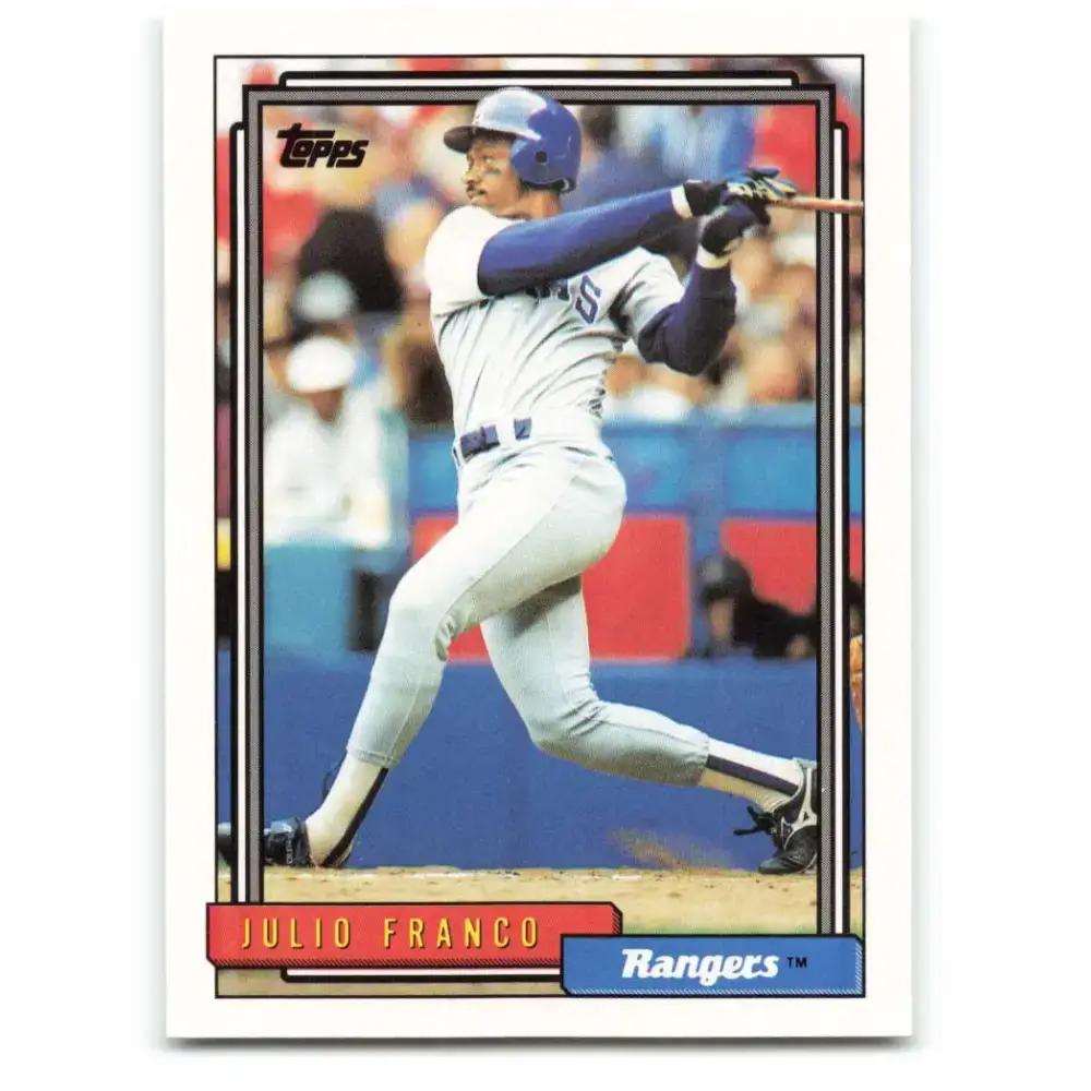 1992 Topps #490 Julio Franco NM-MT Texas Rangers Baseball Card - Baseball Card Single