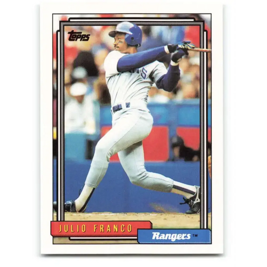 1992 Topps #490 Julio Franco NM-MT Texas Rangers Baseball Card - Baseball Card Single