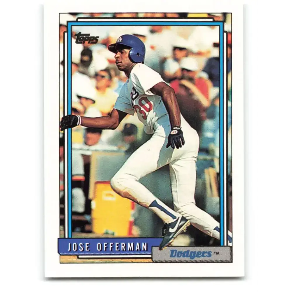 1992 Topps #493 Jose Offerman NM-MT Los Angeles Dodgers Baseball Card - Baseball Card Single
