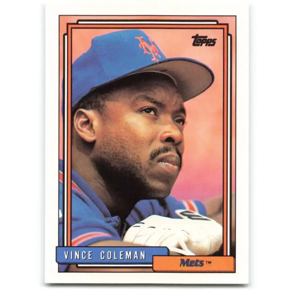 1992 Topps #500 Vince Coleman NM-MT New York Mets Baseball Card - Baseball Card Single