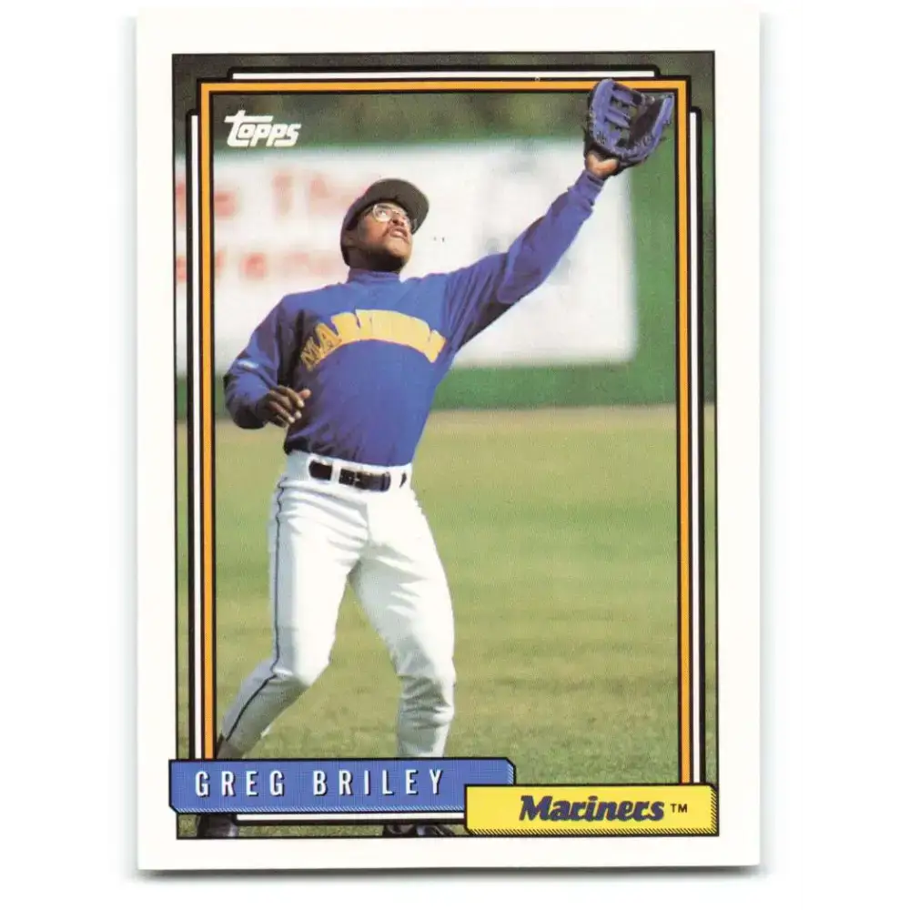 1992 Topps #502 Greg Briley NM-MT Seattle Mariners Baseball Card - Baseball Card Single