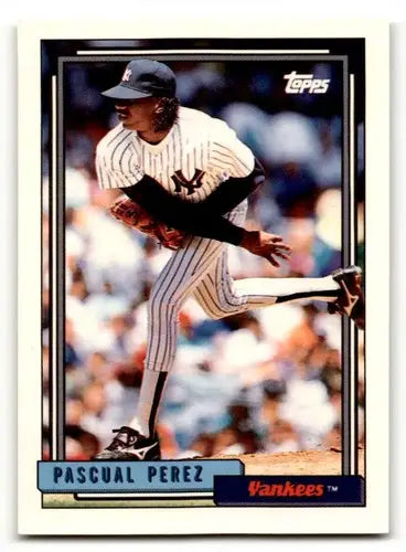 1992 Topps #503 Pascual Perez New York Yankees Baseball Cards EX/NM ID:55865 - Baseball Card Single