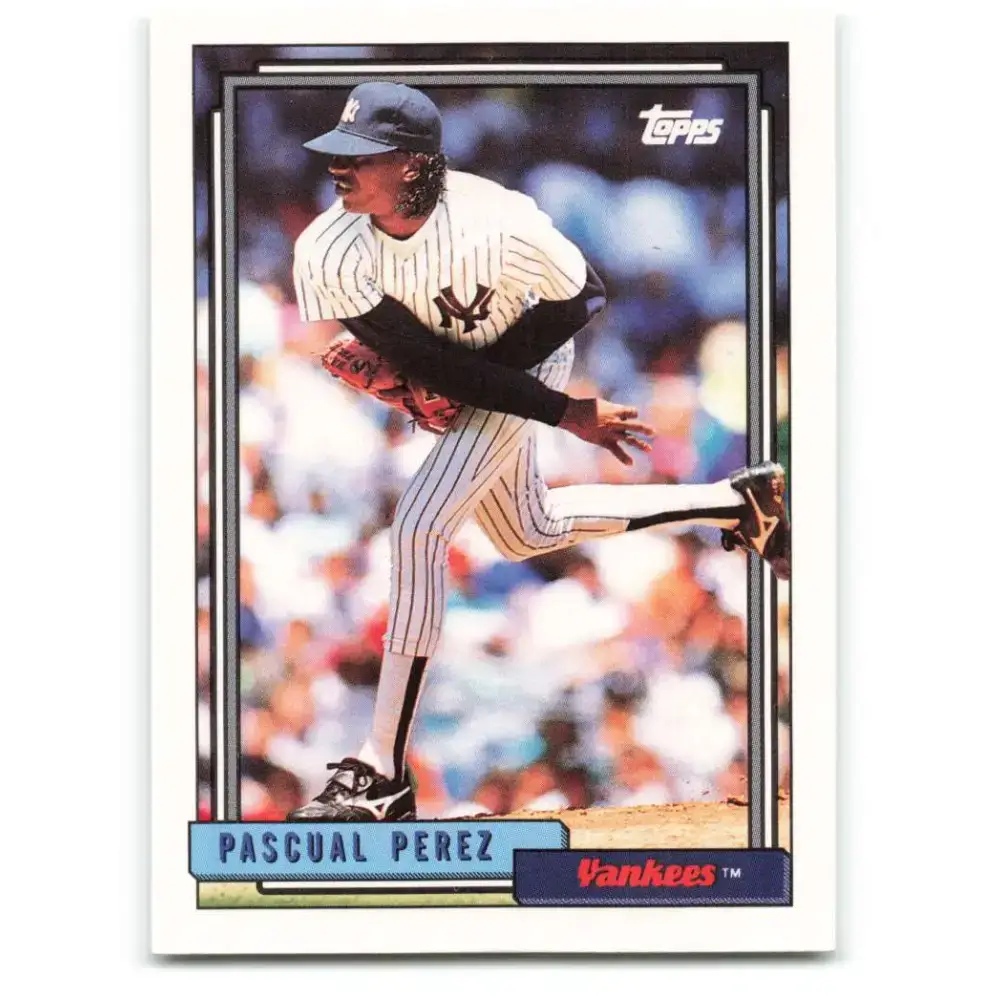 1992 Topps #503 Pascual Perez NM-MT New York Yankees Baseball Card - Baseball Card Single