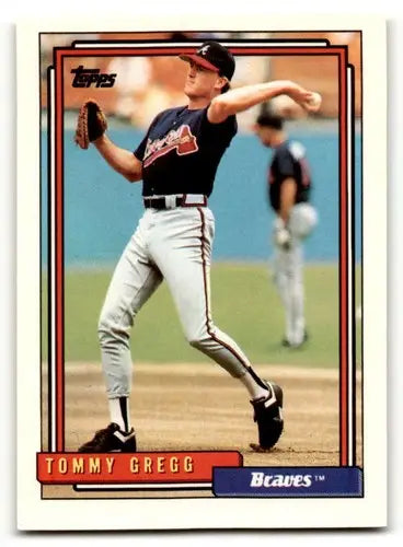 1992 Topps #53 Tommy Gregg Atlanta Braves Baseball Cards EX/NM ID:61147 - Baseball Card Single