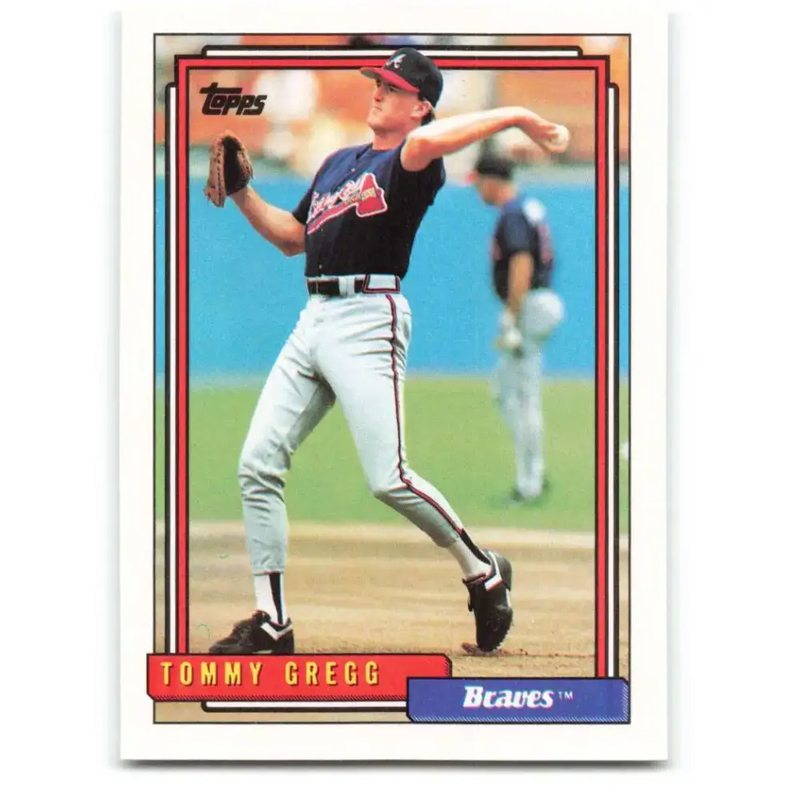 1992 Topps #53 Tommy Gregg NM-MT Atlanta Braves Baseball Card - Baseball Card Single