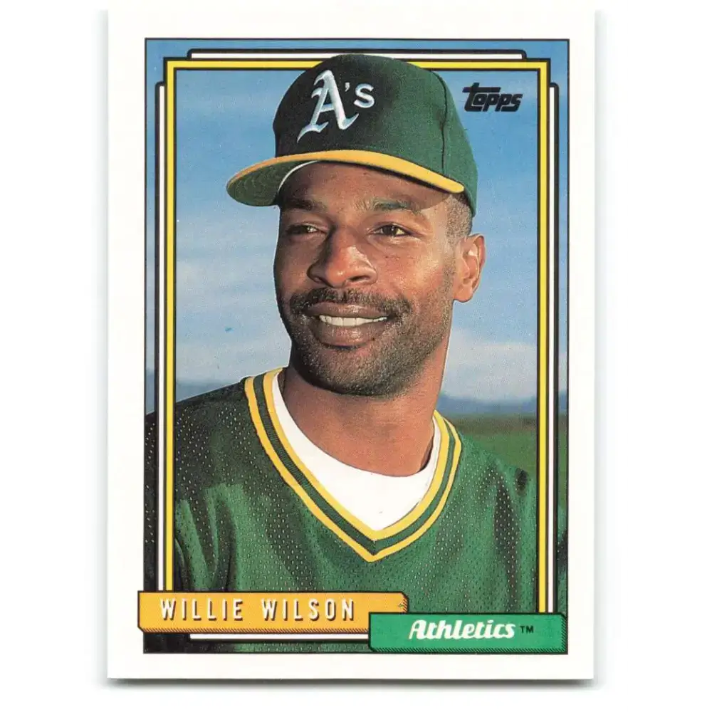 1992 Topps #536 Willie Wilson NM-MT Oakland Athletics Baseball Card - Baseball Card Single