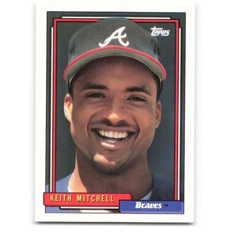 1992 Topps #542 Keith Mitchell NM-MT Atlanta Braves Baseball Card - Baseball Card Single