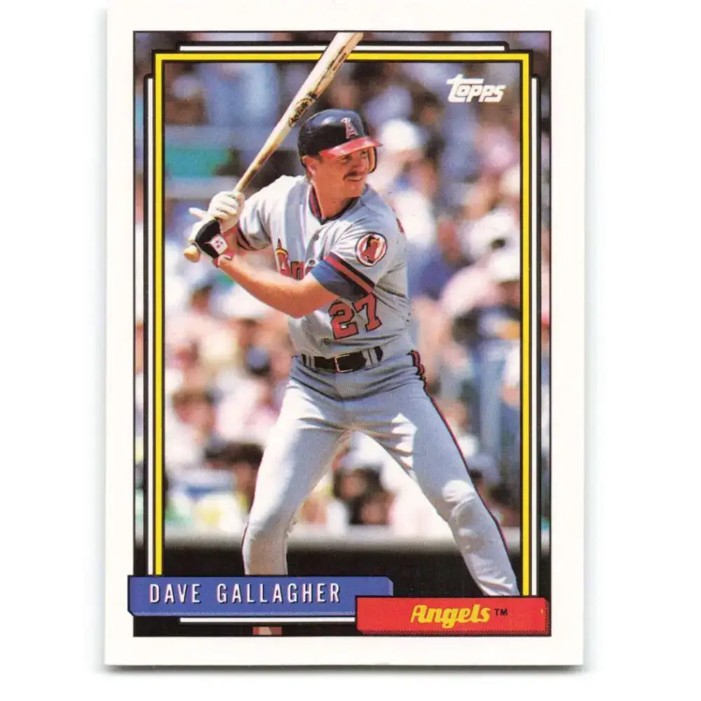 1992 Topps #552 Dave Gallagher NM-MT California Angels Baseball Card - Baseball Card Single