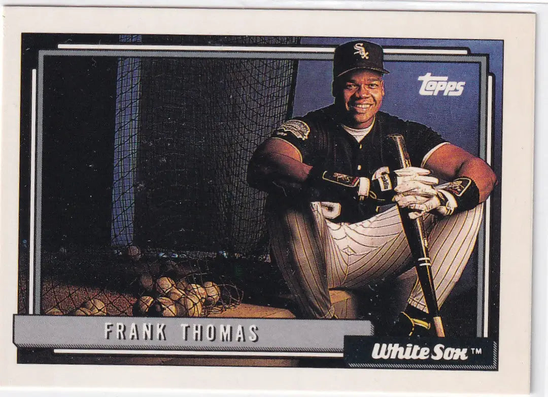 1992 TOPPS #555 FRANK THOMAS COMISKEY PARK- CHICAGO WHITE SOX - Baseball Card Single