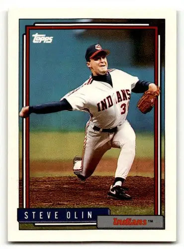1992 Topps #559 Steve Olin Cleveland Indians Baseball Cards EX/NM ID:55890 - Baseball Card Single