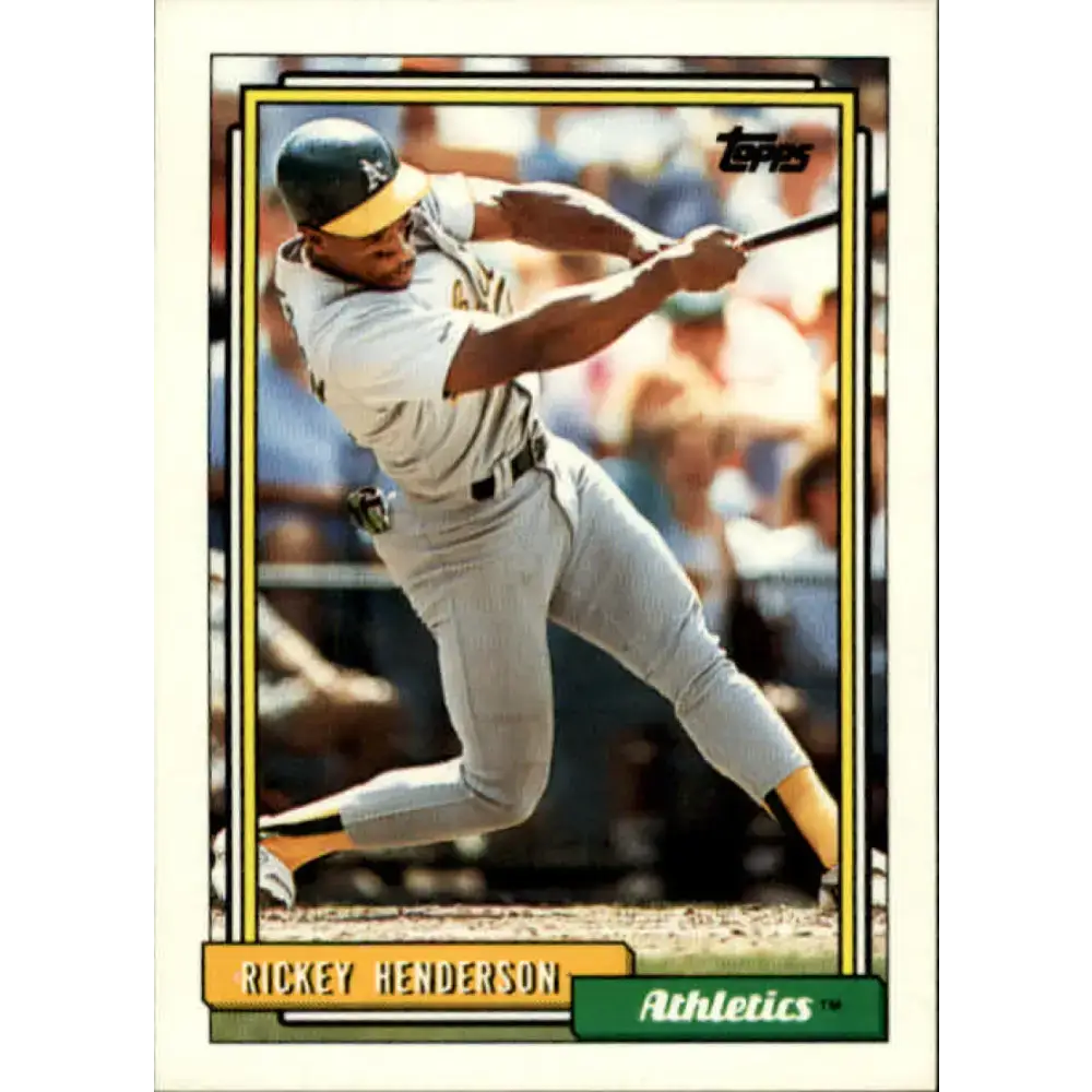 1992 Topps #560 Rickey Henderson NM-MT Oakland Athletics Baseball Card - Baseball Card Single