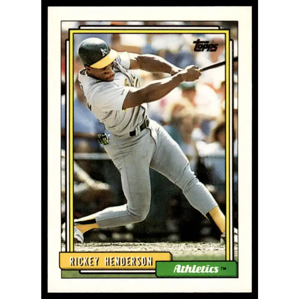 1992 Topps #560 Rickey Henderson NM-MT Oakland Athletics Baseball Card - Baseball Card Single