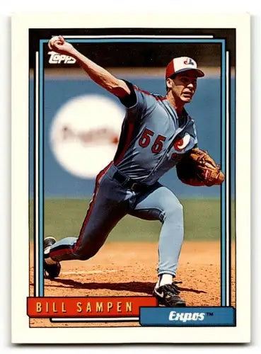 1992 Topps #566 Bill Sampen Montreal Expos Baseball Cards EX/NM ID:55832 - Baseball Card Single