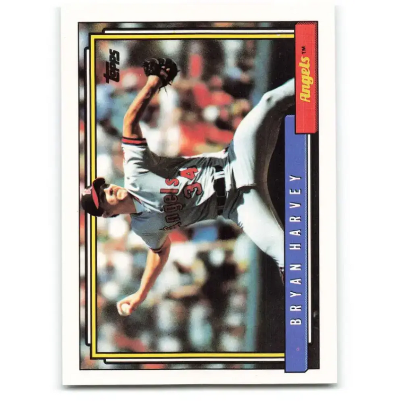 1992 Topps #568 Bryan Harvey NM-MT California Angels Baseball Card - Baseball Card Single