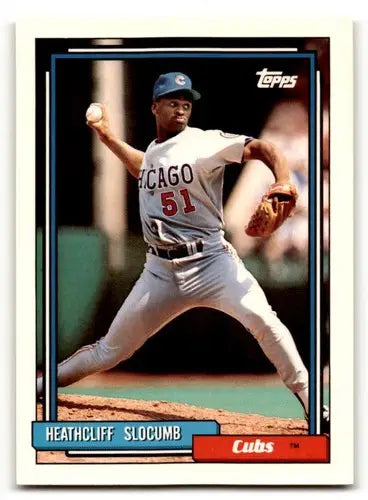 1992 Topps #576 Heathcliff Slocumb Chicago Cubs Baseball Cards EX/NM ID:61134 - Baseball Card Single