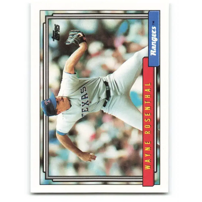 1992 Topps #584 Wayne Rosenthal EX Excellent RC Rookie Texas Rangers Baseball Card - Baseball Card