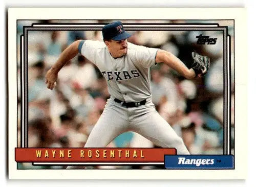1992 Topps #584 Wayne Rosenthal Texas Rangers Baseball Cards EX/NM ID:61165 - Baseball Card Single