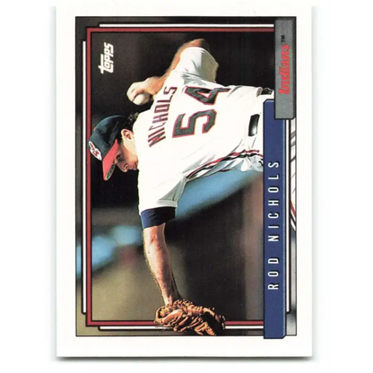 1992 Topps #586 Rod Nichols EX Excellent Cleveland Indians Baseball Card - Baseball Card