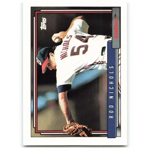 1992 Topps #586 Rod Nichols EX Excellent Cleveland Indians Baseball Card - Baseball Card