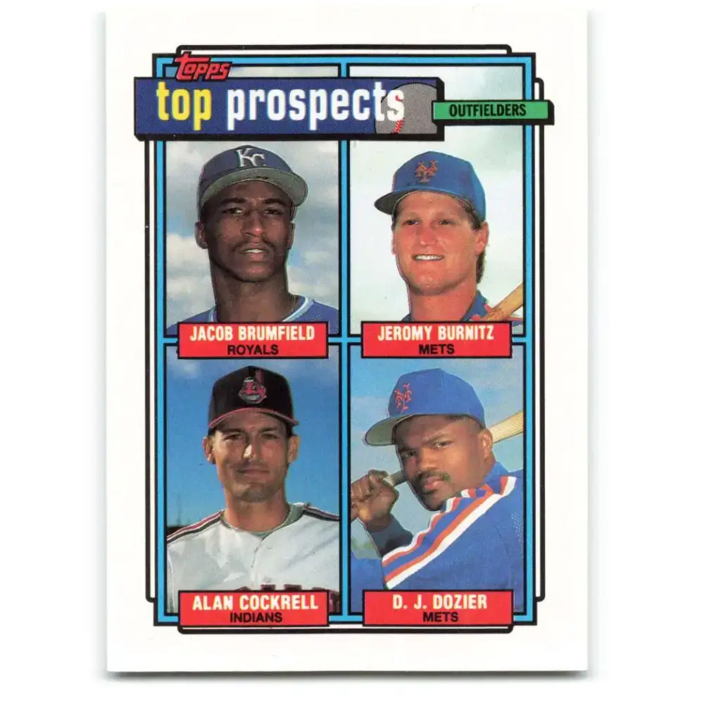 1992 Topps #591 Jacob Brumfield/Jeromy Burnitz/Alan Cockrell/D.J. Dozier NM-MT RC Rookie Kansas City Royals/New York