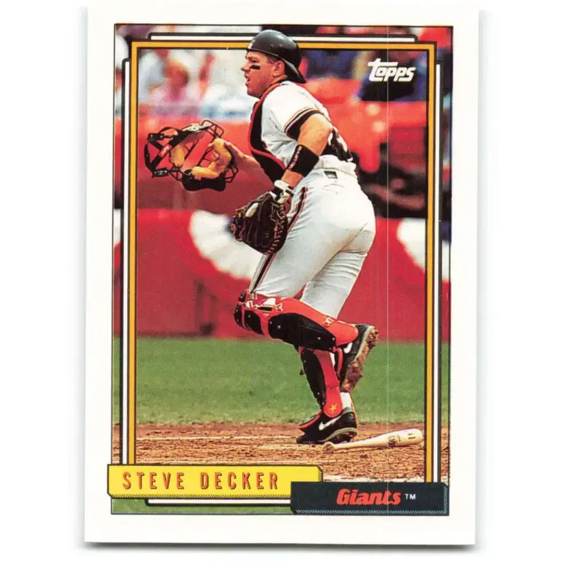 1992 Topps #593 Steve Decker EX Excellent San Francisco Giants Baseball Card - Baseball Card Single