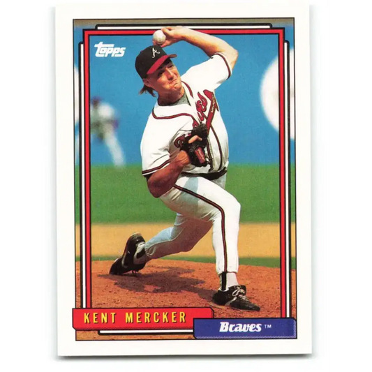 1992 Topps #596 Kent Mercker NM-MT Atlanta Braves Baseball Card