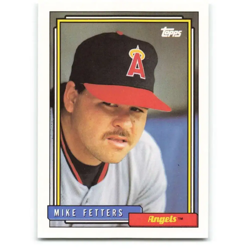 1992 Topps #602 Mike Fetters NM-MT California Angels Baseball Card - Baseball Card Single