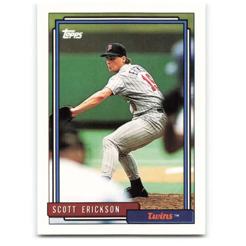 1992 Topps #605 Scott Erickson NM-MT Minnesota Twins Baseball Card - Baseball Card Single