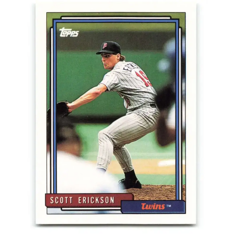 1992 Topps #605 Scott Erickson NM-MT Minnesota Twins Baseball Card - Baseball Card Single