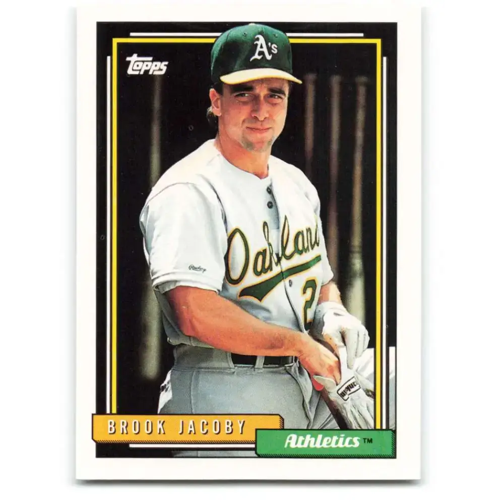1992 Topps #606 Brook Jacoby NM-MT Oakland Athletics Baseball Card - Baseball Card Single