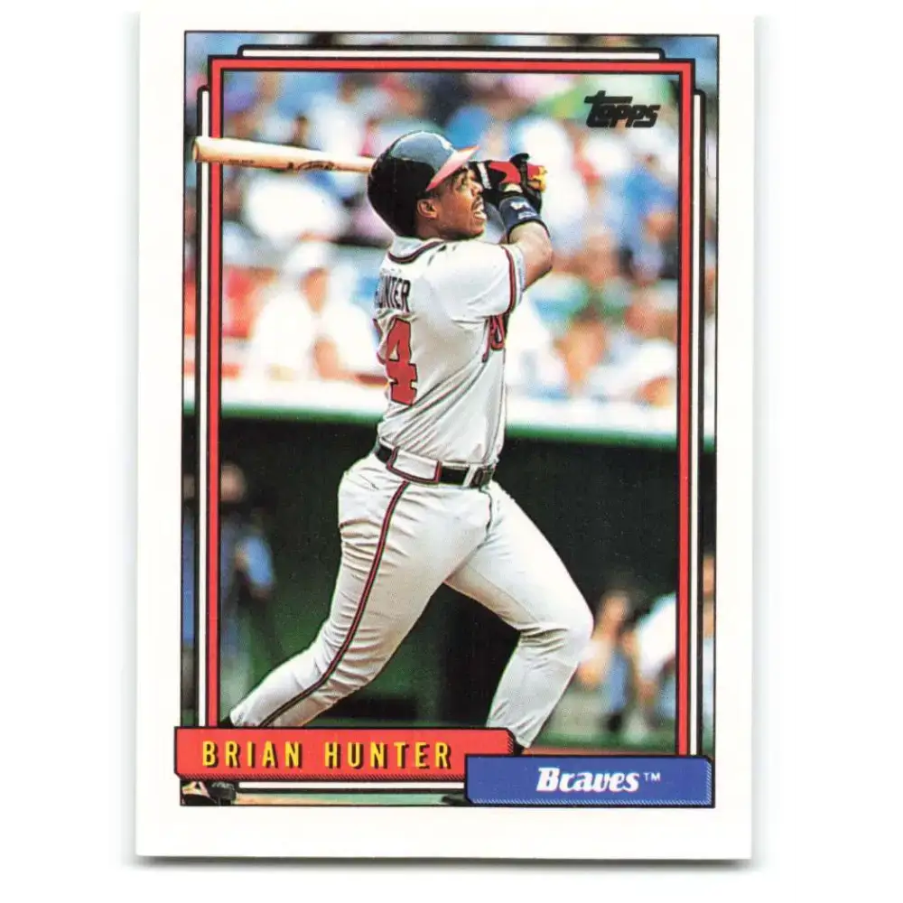 1992 Topps #611 Brian Hunter NM-MT Atlanta Braves Baseball Card - Baseball Card Single