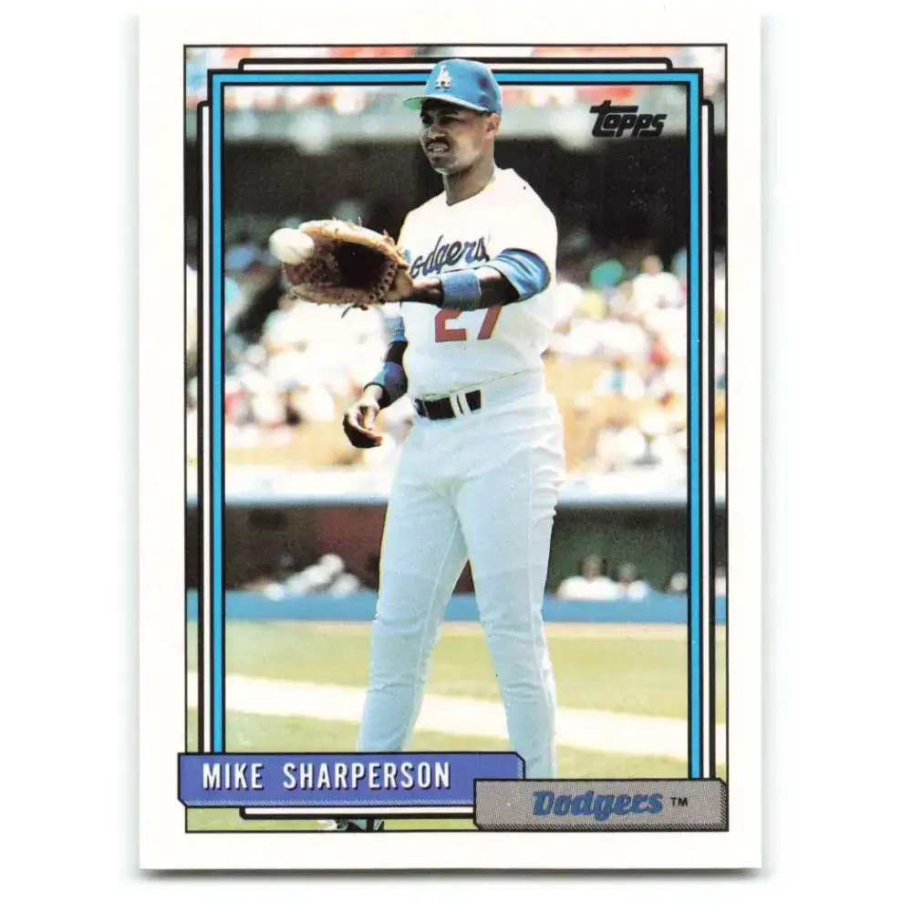 1992 Topps #627 Mike Sharperson NM-MT Los Angeles Dodgers Baseball Card - Baseball Card Single