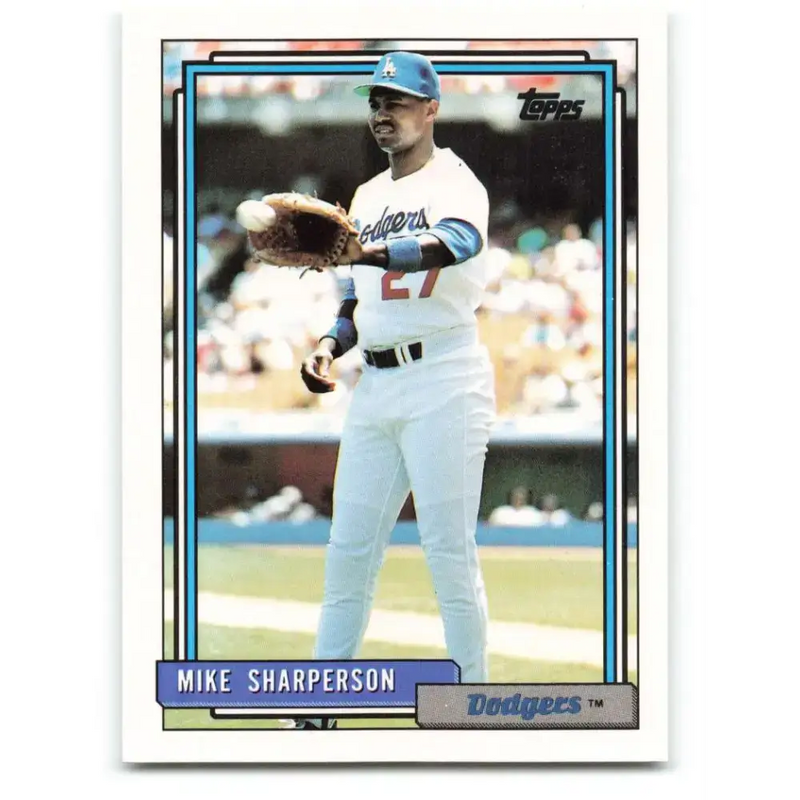 1992 Topps #627 Mike Sharperson NM-MT Los Angeles Dodgers Baseball Card - Baseball Card Single
