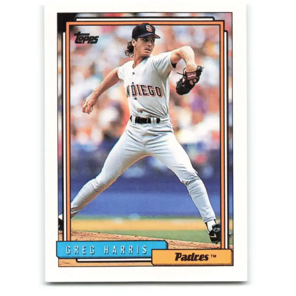 1992 Topps #636 Greg Harris NM-MT San Diego Padres Baseball Card - Baseball Card Single