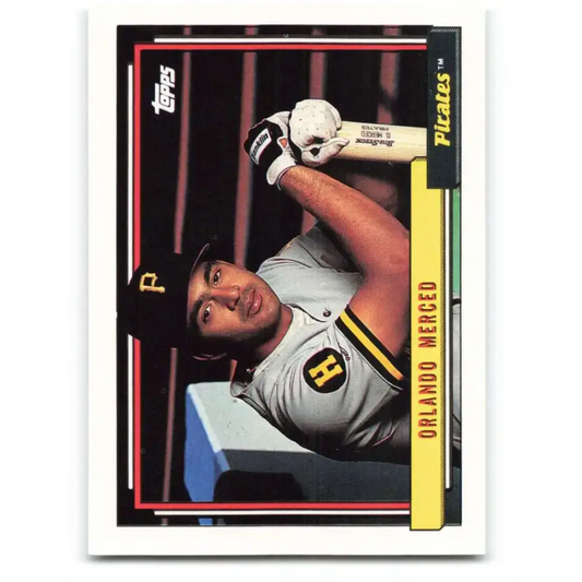1992 Topps #637 Orlando Merced EX Excellent Pittsburgh Pirates Baseball Card - Baseball Card