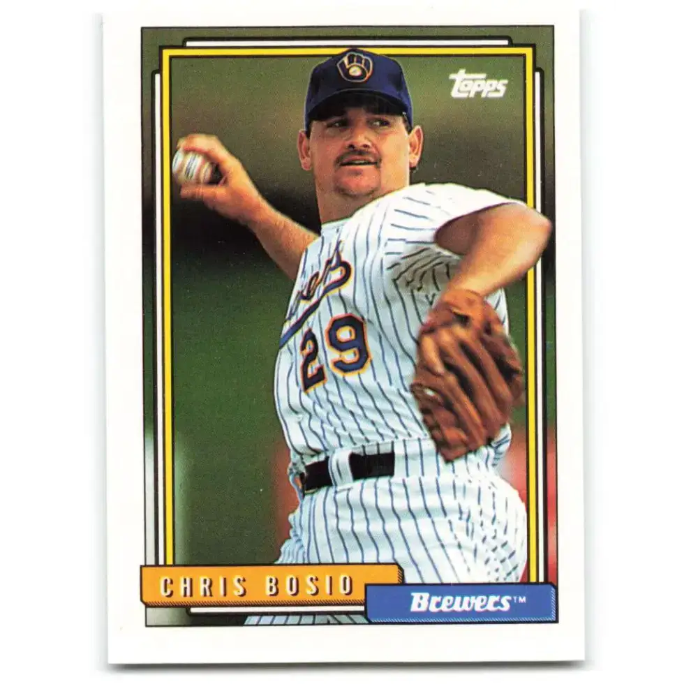 1992 Topps #638 Chris Bosio NM-MT Milwaukee Brewers Baseball Card - Baseball Card Single