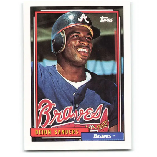 1992 Topps #645 Deion Sanders NM-MT Atlanta Braves Baseball Card