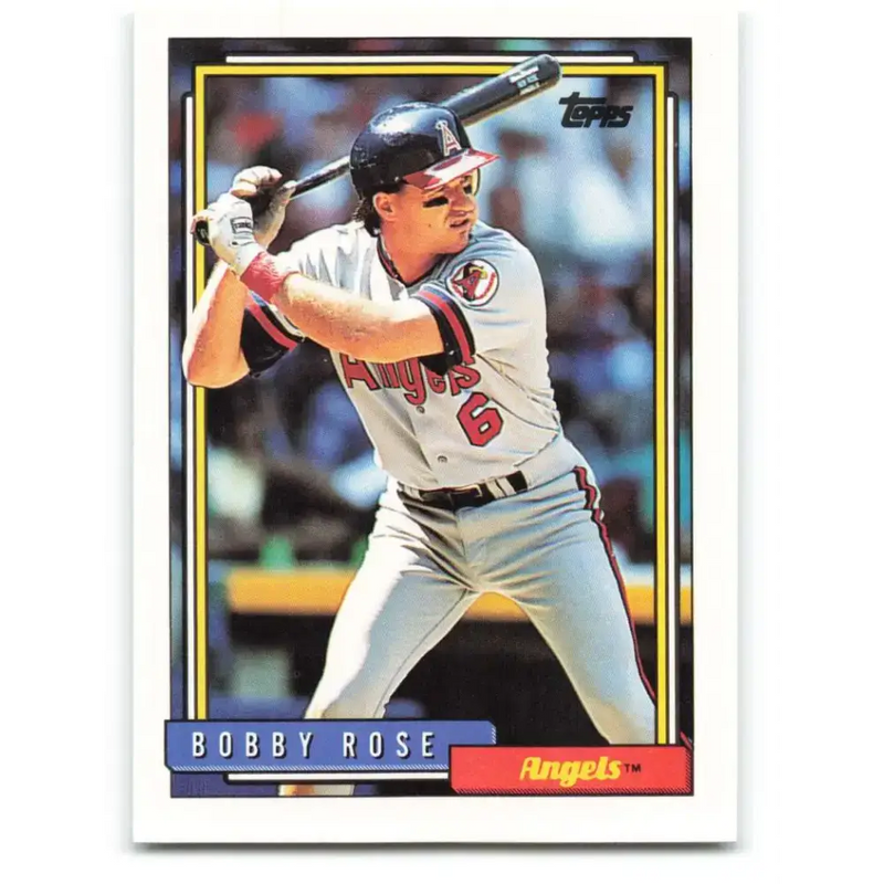 1992 Topps #652 Bobby Rose NM-MT California Angels Baseball Card - Baseball Card Single