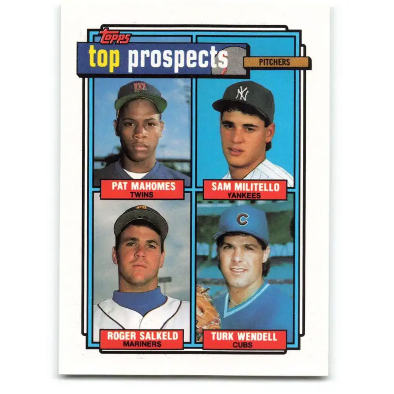 1992 Topps #676 Pat Mahomes/Sam Militello/Roger Salkeld/Turk Wendell NM-MT RC Rookie Minnesota Twins/New York