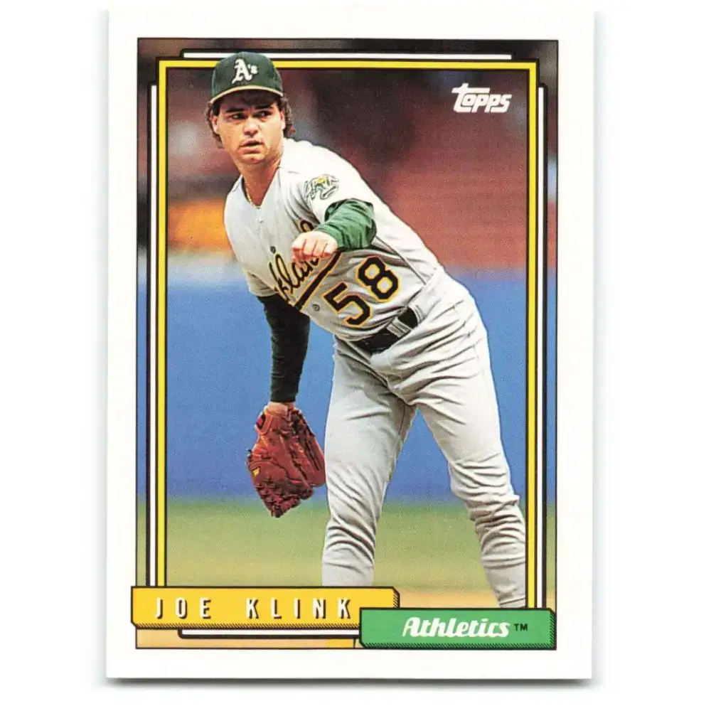 1992 Topps #678 Joe Klink NM-MT Oakland Athletics Baseball Card - Baseball Card Single