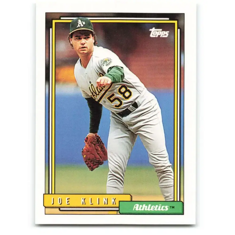1992 Topps #678 Joe Klink NM-MT Oakland Athletics Baseball Card - Baseball Card Single